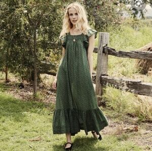 Doen Green Floral Maxi Dress